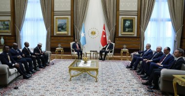 President Recep Tayyip Erdoğan holds a meeting with Somali President Hassan Sheikh Mohamud, Ankara, Wednesday, Dec. 11, 2024. (AA Photo)