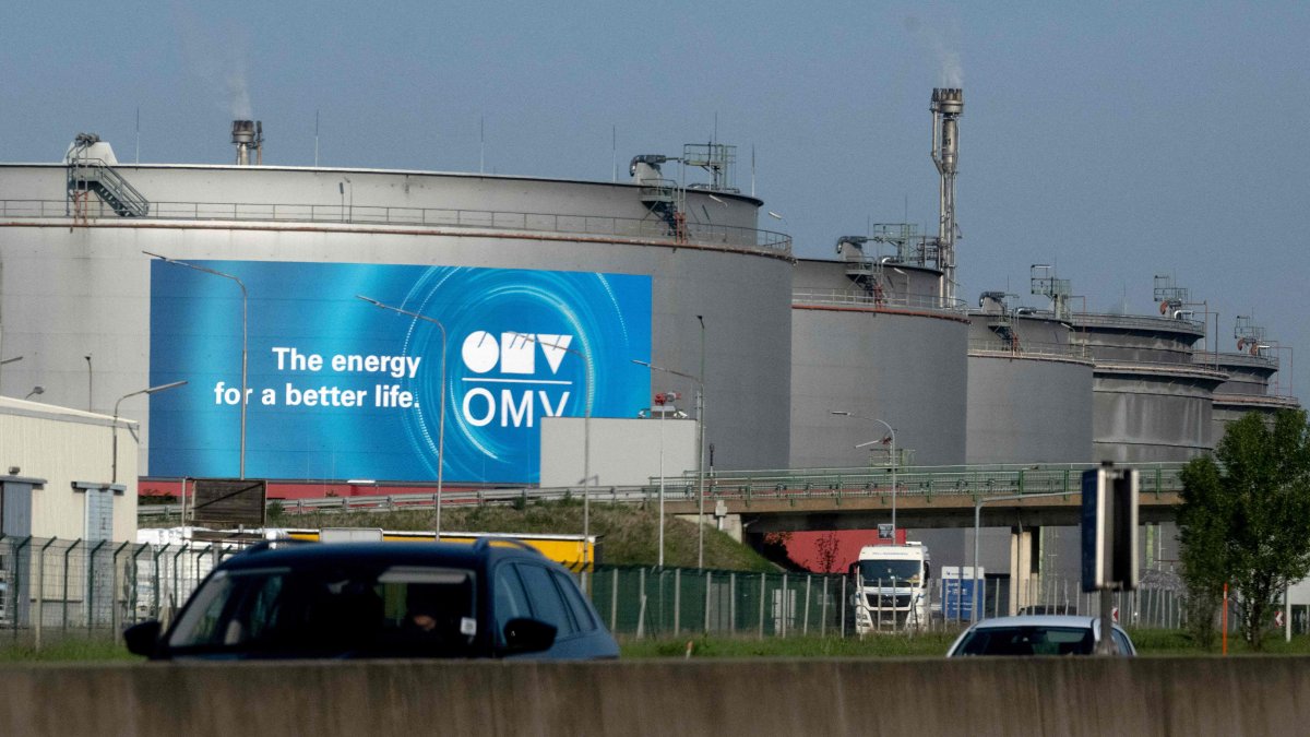This file photo shows a general view of the largest Austrian refinery OMV at Schwechat near Vienna, Austria, May 3, 2022. (AFP Photo)