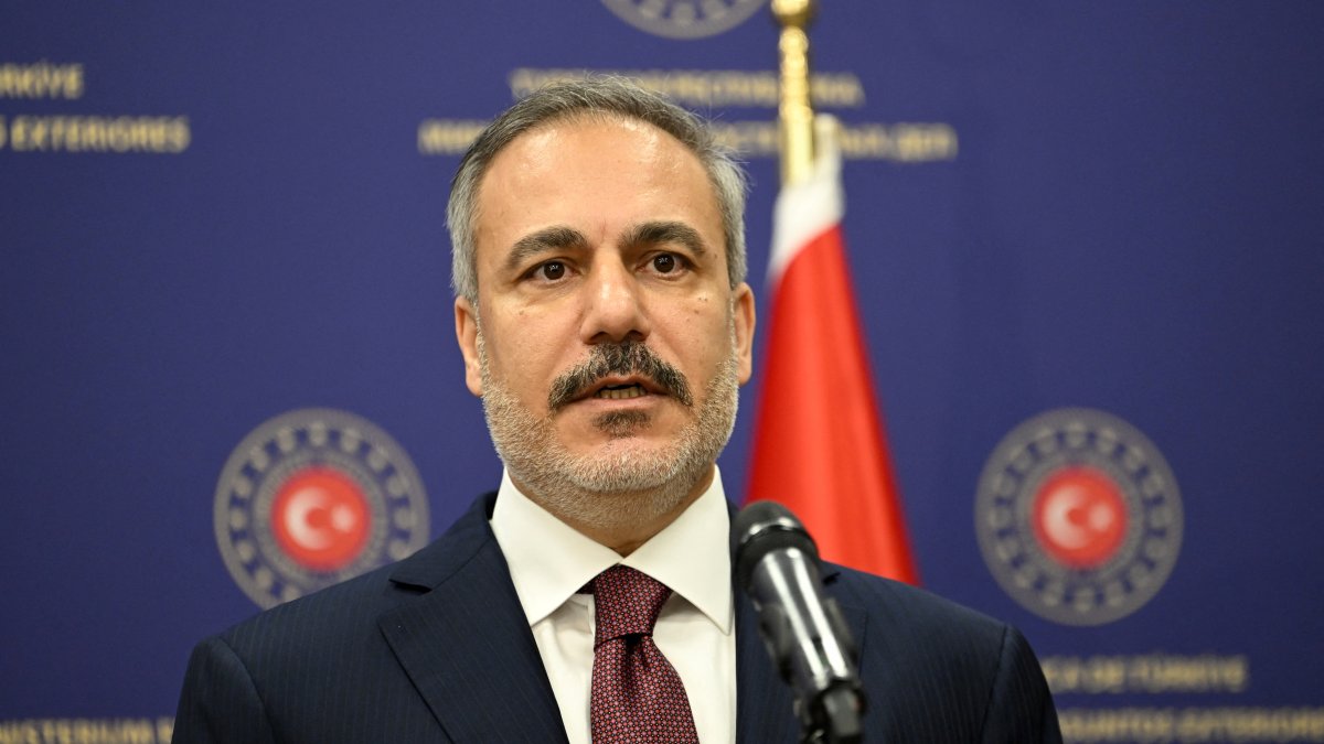 Foreign Minister Hakan Fidan speaks during a joint news conference with the U.S. Secretary of State at the Ministry headquarters in the Turkish capital Ankara, Dec. 13, 2024. (Reuters Photo)