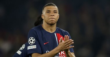 Kylian Mbappe applauds fans after the UEFA Champions League semifinals, second-leg match between Paris Saint-Germain and Borussia Dortmund, Paris, France, May 7, 2024. (EPA Photo)