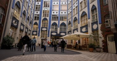 People cross Hakesche Hoefe at Scheunenviertel quarter in Berlin, Germany, Nov. 15, 2024. (Reuters Photo)