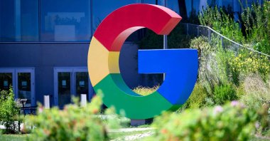 A Google logo is seen at Google&#039;s Bay View campus in Mountain View, California, U.S., Aug. 13, 2024. (AFP Photo)