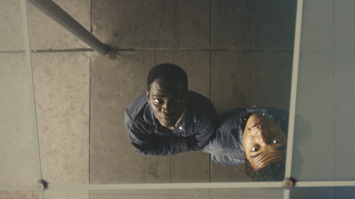 This image released by Amazon/MGM shows Ethan Herisse, left, and Brandon Wilson in a promotional photo for the film &quot;Nickel Boys.&quot; (AP Photo)