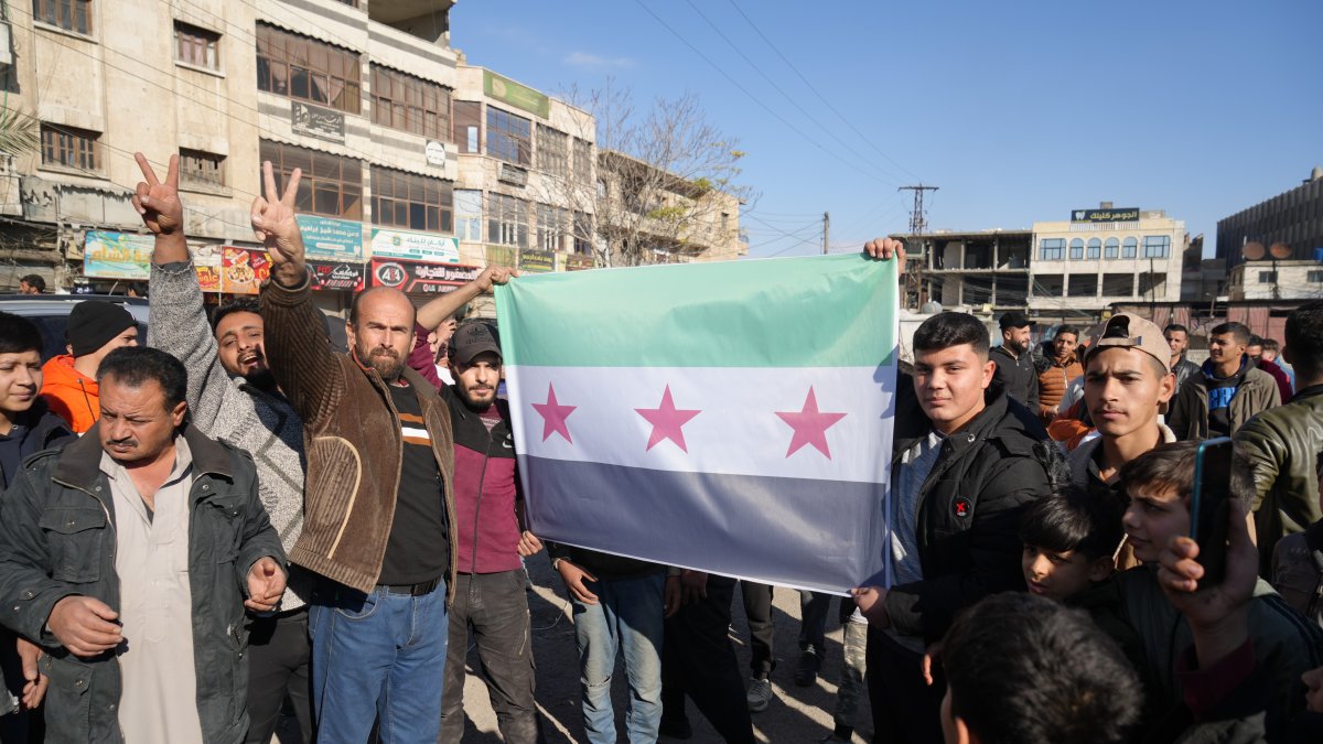 Locals celebrate liberation from PKK/YPG and the Assad regime in Manbij, Syria, Dec. 13, 2024. (İHA Photo)