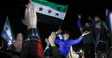 People celebrate days after the overthrow of Syrian regime leader Bashar Assad by opposition forces, Damascus, Syria, Dec. 13,  2024. (EPA Photo)