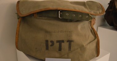 A historic bag of mail carriers is seen at the PTT Stamp Museum in Ankara, Türkiye, July 21, 2017. (Getty Images Photo)