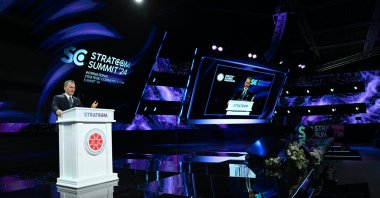 Fahrettin Altun speaks at the Stratcom Summit 2024, Istanbul, Türkiye, Dec. 14, 2024. (AA Photo)