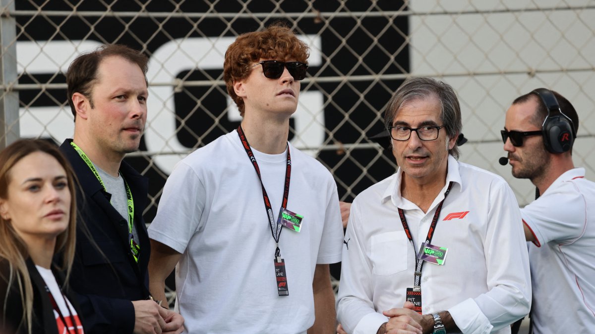 Italy tennis player Jannik Sinner is seen before the Abu Dhabi Grand Prix race at the Yas Marina Circuit, Abu Dhabi, UAE, Dec. 8, 2024. (Reuters Photo)