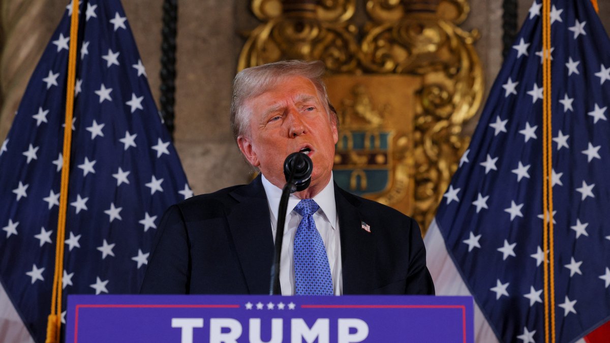 U.S. President-elect Donald Trump delivers remarks at Mar-a-Lago in Palm Beach, Florida, U.S., Dec.16, 2024. (Reuters Photo)