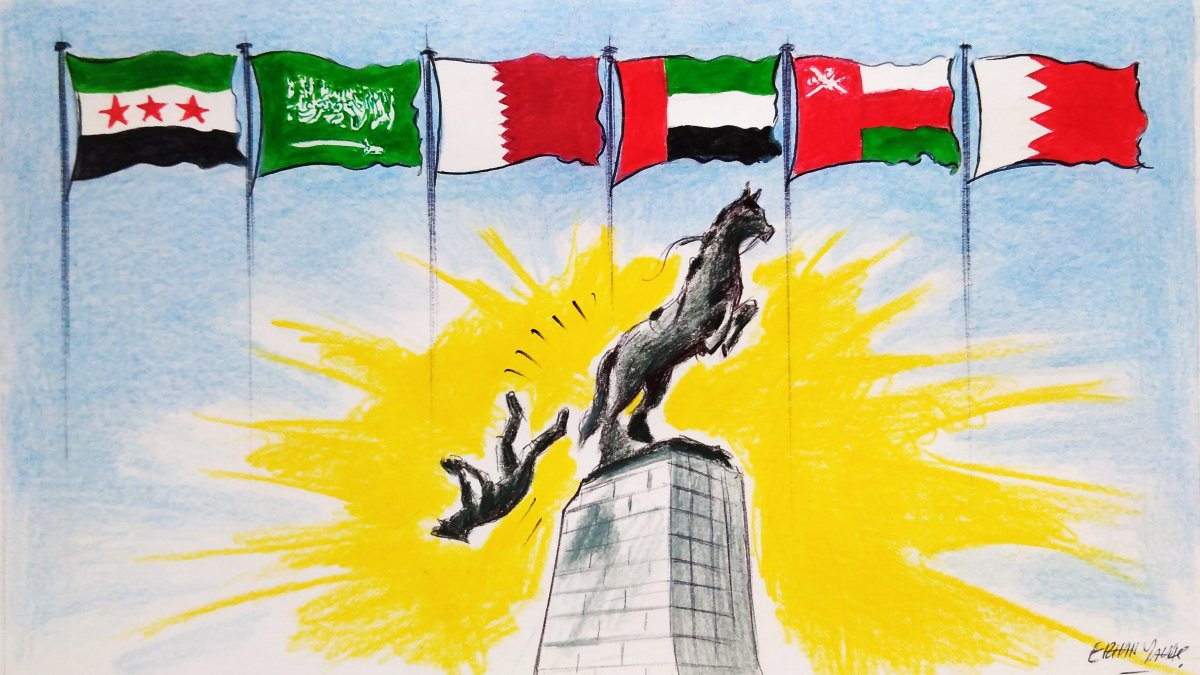 "Gulf states agree that maintaining stability in Syria is critical to the security of the region and to determining Syria&#039;s political future." (Illustration by Erhan Yalvaç) 