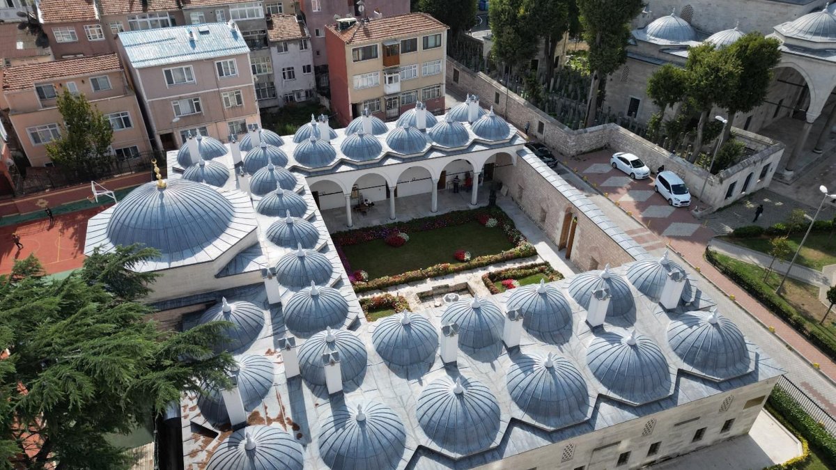 An aerial view of Davutpaşa Madrassa shows its blend of historical and modern architecture, Istanbul, Türkiye, Dec. 17, 2024. (AA Photo)