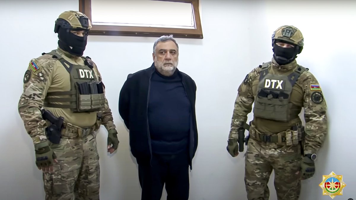 Ruben Vardanyan, leader of the Armenian separatists in Karabakh, is seen in this photo taken from a video released by the State Security Service of the Republic of Azerbaijan on Sept. 28, 2023. (AP Photo)