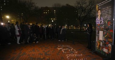 People attend a vigil for Ayşenur Ezgi Eygi near the White House, Washington, U.S., Dec. 16, 2024. (AA Photo)