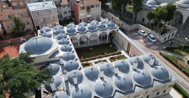 An aerial view of Davutpaşa Madrassa shows its blend of historical and modern architecture, Istanbul, Türkiye, Dec. 17, 2024. (AA Photo)