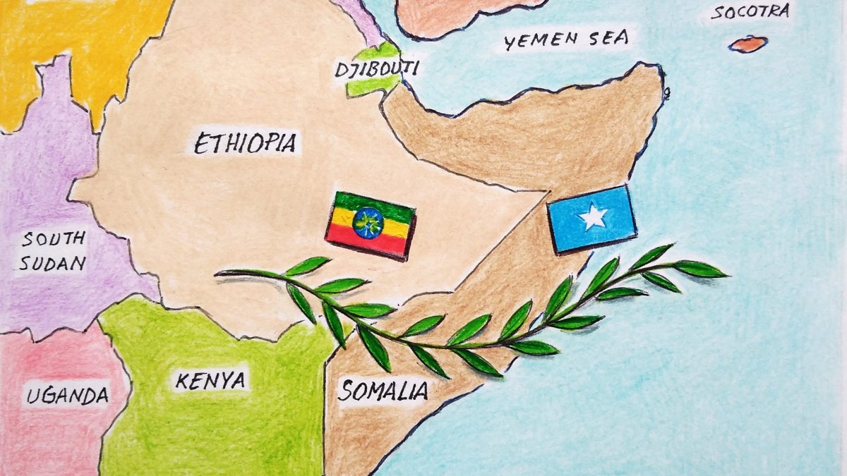 "The success in fostering peace between Somalia and Ethiopia has enhanced Türkiye’s diplomatic influence and credibility on the global stage." (Illustration by Erhan Yalvaç)