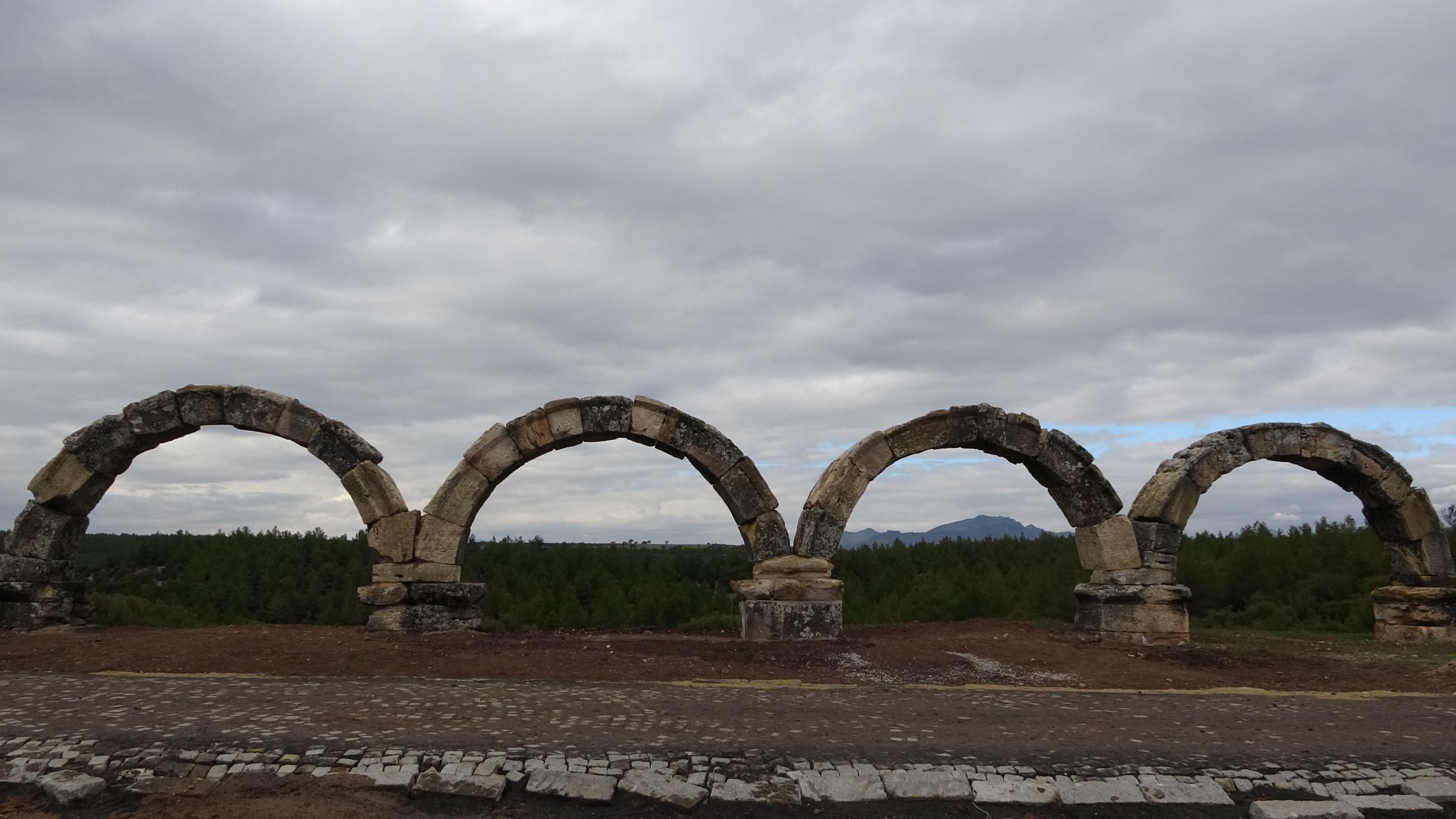 Roman-era aqueducts in Blaundos, Uşak, Türkiye, Dec. 17, 2024. (İHA Photo)