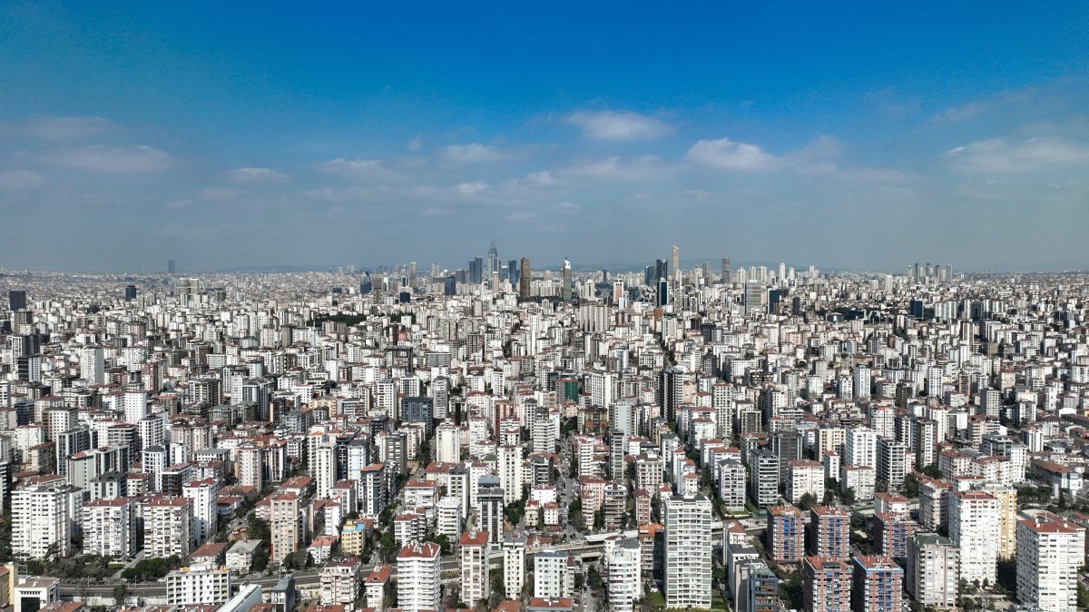 An aerial photograph taken with a drone shows a view of the Kadıköy neighborhood in Istanbul, Türkiye, March 20, 2023. (EPA Photo)