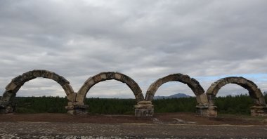 Roman-era aqueducts in Blaundos, Uşak, Türkiye, Dec. 17, 2024. (İHA Photo)