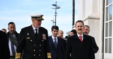 Head of the Presidency of Defense Industries (SSB) Haluk Görgün (R), Commander of the Portuguese Naval Forces Adm. Henrique Gouveia e Melo, Portuguese Defense Industries Agency (IdD) President Carlos Felix, and other representatives, Lisbon, Portugal, Dec. 17, 2024. (AA Photo)