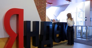 The logo of Russian technology giant Yandex is on display at the company's headquarters, Moscow, Russia, Dec. 9, 2022. (Reuters Photo)