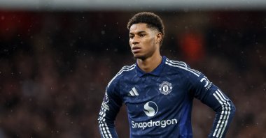 Manchester United's Marcus Rashford looks on during the English Premier League match against Arsenal, London, U.K., Dec. 4, 2024. (EPA Photo)