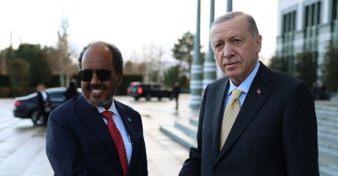 President Recep Tayyip Erdoğan (R) meets with Somalia&#039;s President Hassan Sheikh Mohamud, Ankara, Türkiye, Dec. 11, 2024. (AA Photo)