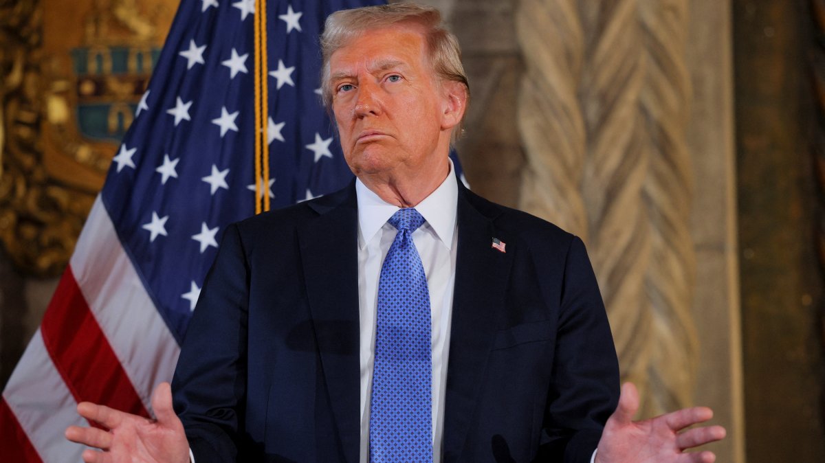 U.S. President-elect Donald Trump delivers remarks at Mar-a-Lago in Palm Beach, Florida, U.S., Dec. 16, 2024. (Reuters Photo)