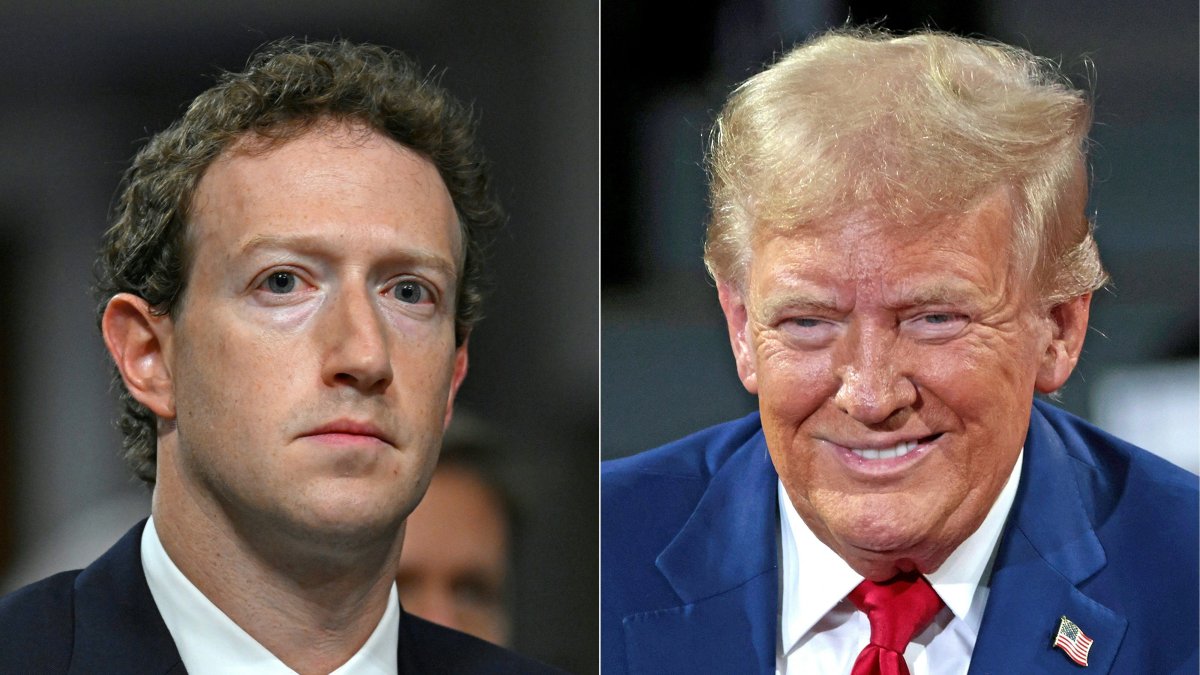 This combination of pictures shows Mark Zuckerberg (L), CEO of Meta, on Jan. 31, 2024, and U.S. President-elect Donald Trump on Sept. 17, 2024. (AFP Photo)