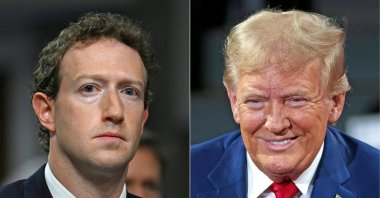 This combination of pictures shows Mark Zuckerberg (L), CEO of Meta, on Jan. 31, 2024, and U.S. President-elect Donald Trump on Sept. 17, 2024. (AFP Photo)