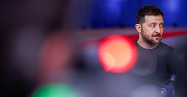 Ukraine's President Volodymyr Zelenskyy looks on as he attends a European Union leaders summit in Brussels, Belgium, Dec. 19, 2024. (Reuters Photo)