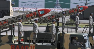 Pakistani-made  Ra&#039;ad II missiles Ra&#039;ad are on display during a military parade to mark Pakistan&#039;s Republic Day, in Islamabad, Pakistan, Thursday, March 23, 2017. (AP File Photo)