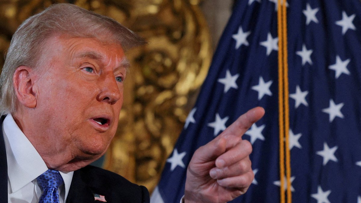 U.S. President-elect Donald Trump delivers remarks at Mar-a-Lago in Palm Beach, Florida, U.S., Dec. 16, 2024. (Reuters Photo)