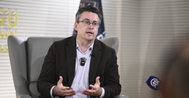 Political Scientist Andrew March speaks during a panel at the Islamic Thought Institute, Ankara, Türkiye, Dec.19, 2024 (AA Photo)