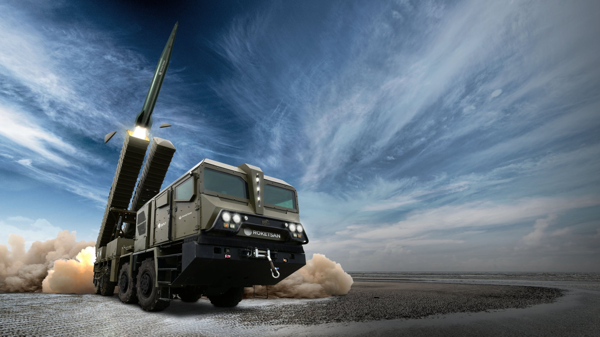 The highly maneuverable multi-barrel rocket launcher by Roketsan. (AA Photo)