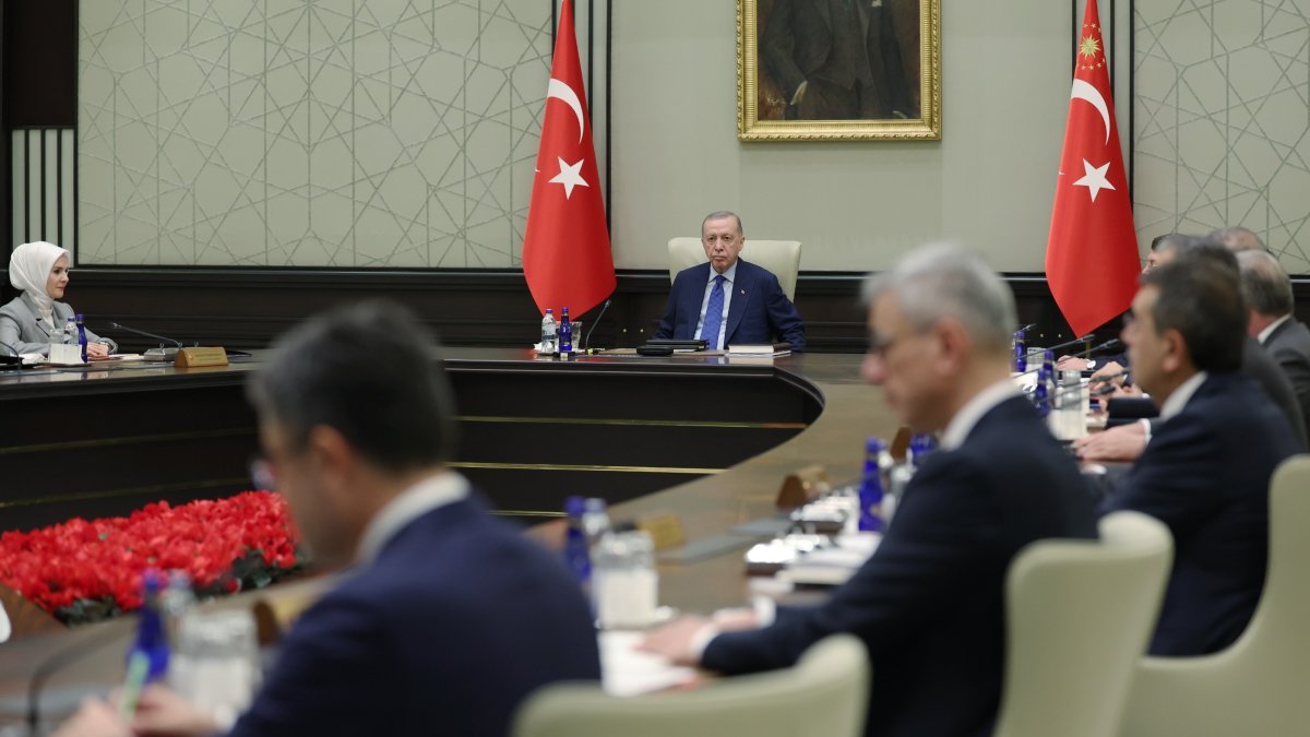 President Recep Tayyip Erdoğan chairs the Cabinet meeting, Ankara, Türkiye, Dec. 9, 2024. (İHA Photo)