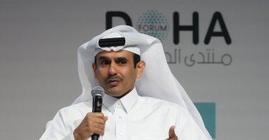 Qatar&#039;s Energy Minister Saad Sherida al-Kaabi speaks during the Doha Forum, Doha, Qatar, Dec. 7, 2024. (AFP Photo)