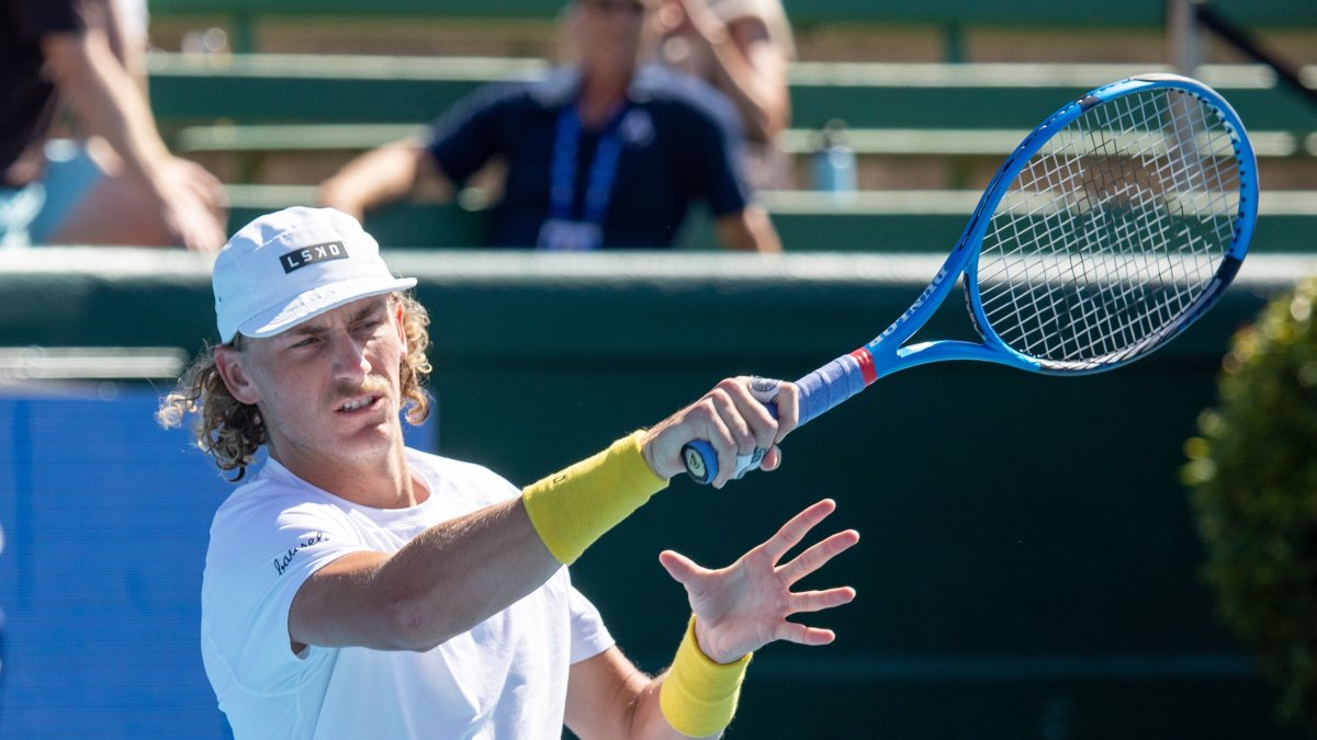 Australia&#039;s Max Purcell in action at the Kooyong Classic, Melbourne, Australia, Jan. 11, 2024. (Shutterstock Photo)