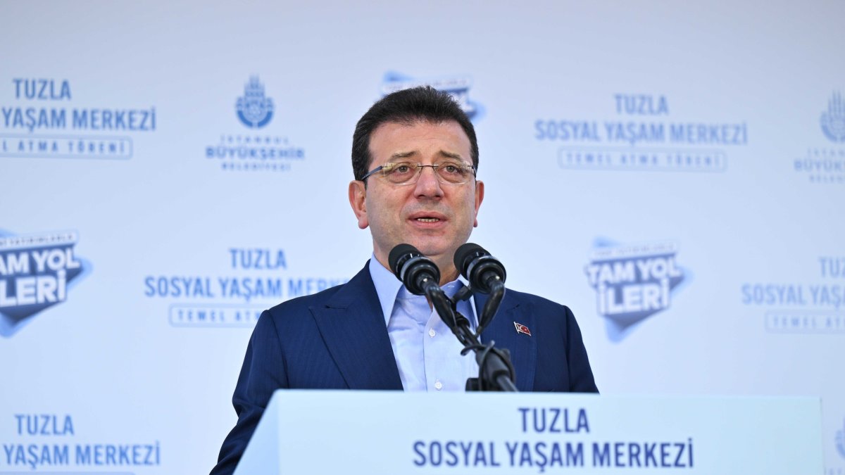 Istanbul Mayor Ekrem Imamoğlu speaks at a municipal event in the Tuzla district, Istanbul, Türkiye, Dec. 18, 2024. (AA Photo)