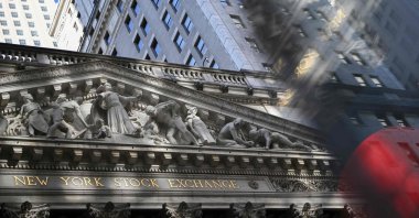 The New York Stock Exchange (NYSE) is seen on Wall Street, New York, U.S., Nov. 13, 2024. (AFP Photo)