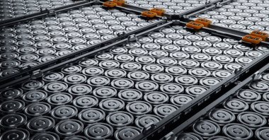 Close-up of EV battery cells. (Shutterstock Photo)