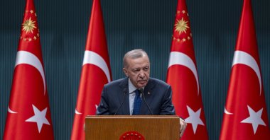 President Recep Tayyip Erdoğan speaks to reporters after a Cabinet meeting in the capital Ankara, Dec. 23, 2024. (AA Photo)