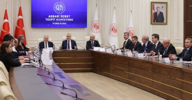 The third meeting of the Minimum Wage Determination Commission convenes at the Labor Ministry in Ankara, Dec. 19, 2024. (IHA Photo)