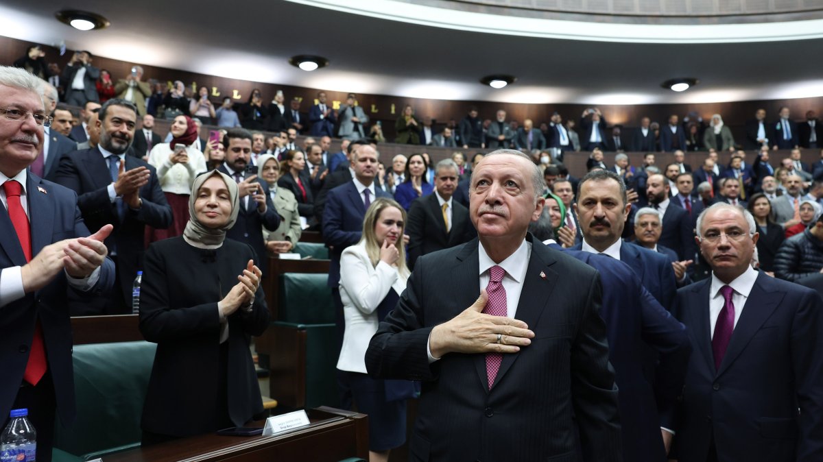 President Recep Tayyip Erdoğan attends a parliamentary meeting of his ruling Justice and Development Party (AK Party), Ankara, Türkiye, Dec. 25, 2024. (AA Photo)