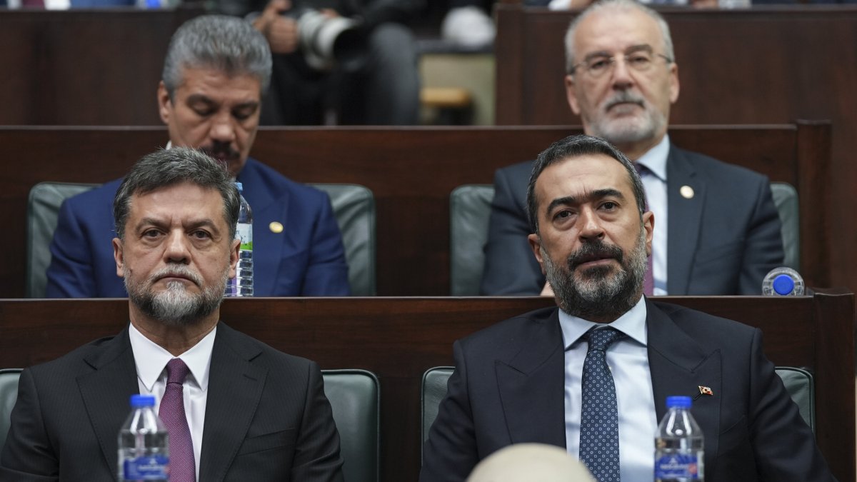 Mustafa Nedim Yamalı (L) attends the Justice and Development Party&#039;s (AK Party) parliamentary group meeting, in the capital Ankara, Türkiye, Dec. 25, 2024. (AA Photo)