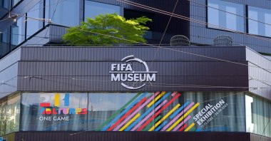 The facade of the FIFA football museum on a sunny spring day, Zurich, Switzerland, May 22, 2023. (Shutterstock Photo)