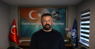 Kadir Sağlam, the new president of the Turkish Underwater Federation, poses for a photo after an interview with Anadolu Agency (AA), Ankara, Türkiye, Dec. 23, 2024. (AA Photo)