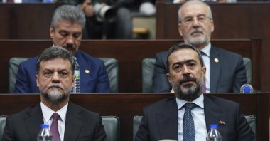Mustafa Nedim Yamalı (L) attends the Justice and Development Party's (AK Party) parliamentary group meeting, in the capital Ankara, Türkiye, Dec. 25, 2024. (AA Photo)