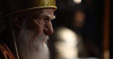 The silicone sculpture of Seljuk Sultan Kilij Arslan II is displayed at the Dar-ül Mülk Exhibition Palace in Konya, central Türkiye, Dec. 23, 2024. (AA Photo)