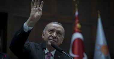 President Recep Tayyip Erdoğan delivers a speech at his party&#039;s parliamentary group meeting, Ankara, Türkiye, Dec. 25, 2024. (AA Photo)