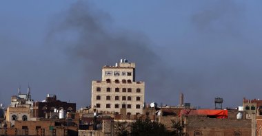 Smoke rises from Sana'a airport following Israeli airstrikes, in Sana'a, Yemen, Dec. 26, 2024. (EPA Photo)